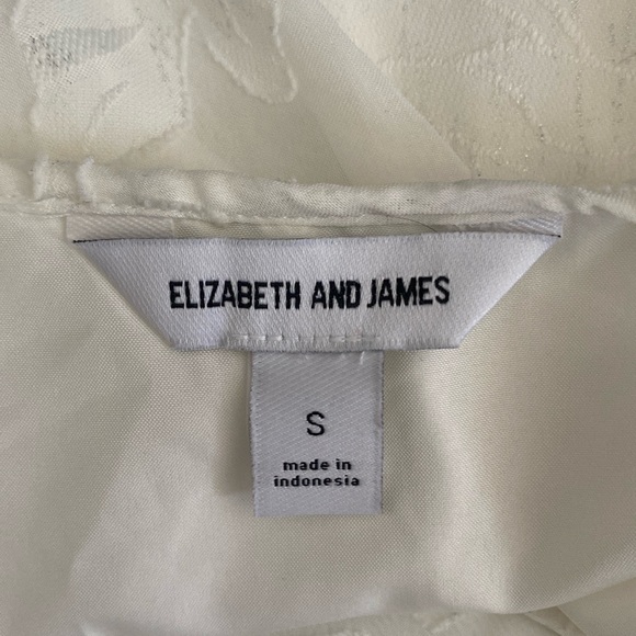 Elizabeth and James White Floral Blouson Peplum Long Sleeve Blouse Size S - Picture 9 of 9